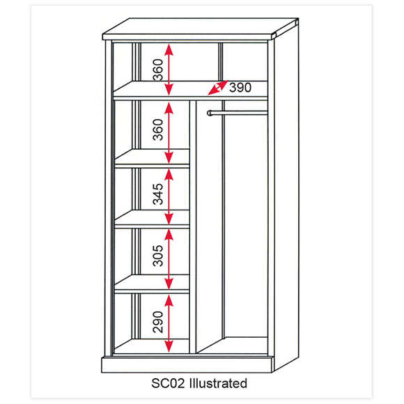 4 Shelf 2 Door Floor Cabinet plus Hanging Rail - SC02 - Bodyshop Solutions